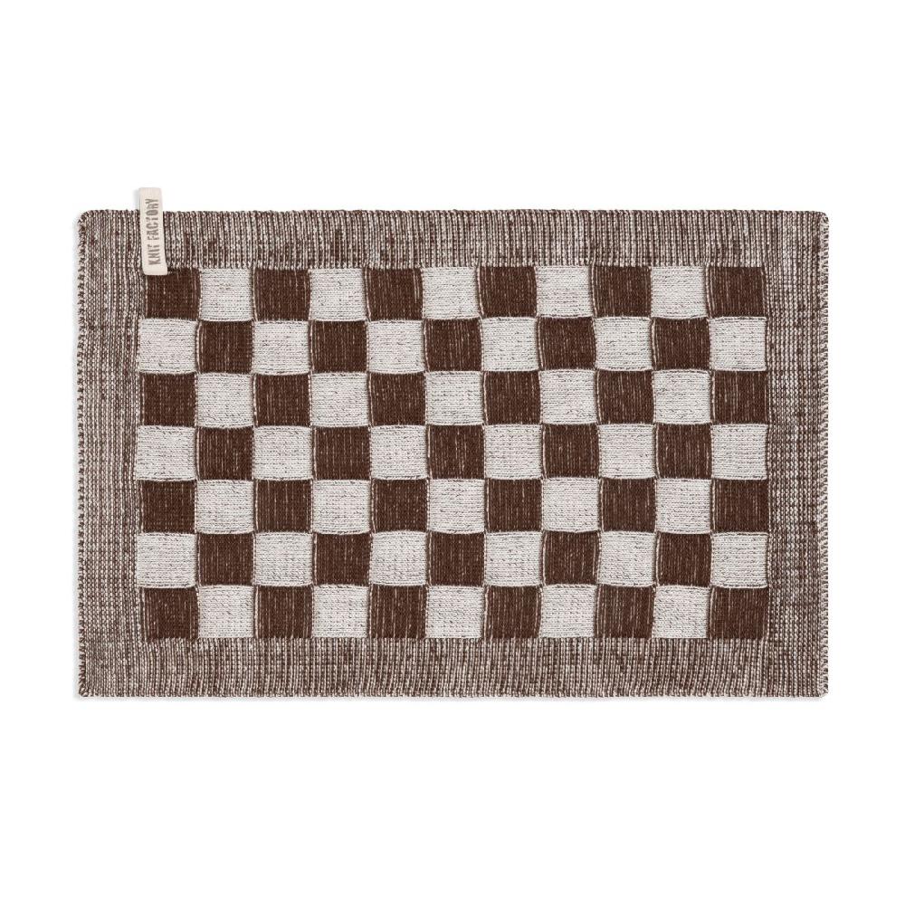 knit factory Placemat Block Ecru/Chocolate