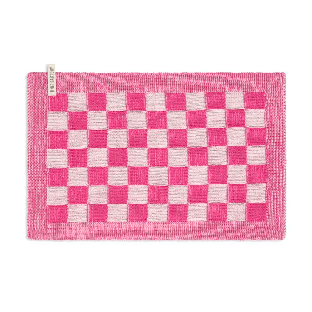 knit factory Placemat Block Ecru/Fuchsia