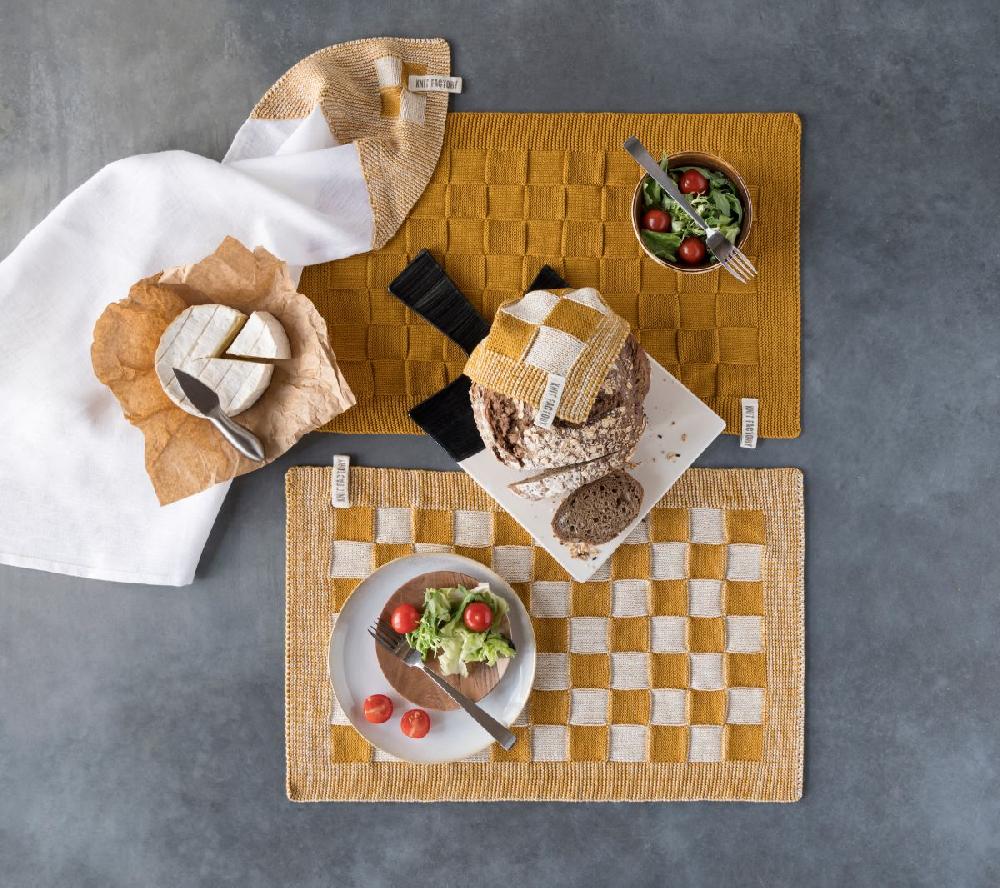 Knit Factory Placemat Block Ecru/Granit