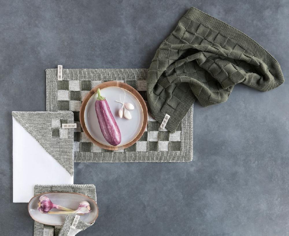 Knit Factory Placemat Block Ecru/Khaki