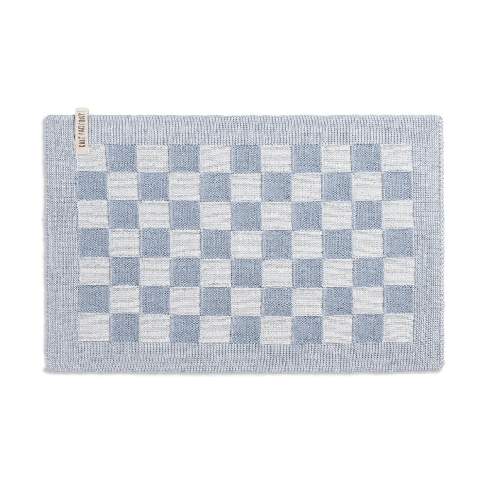 knit factory Placemat Block Ecru/Licht Grijs
