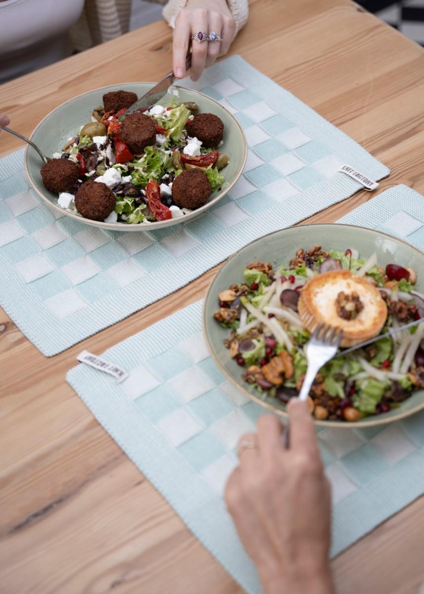 Knit Factory Placemat Block Ecru/Mint