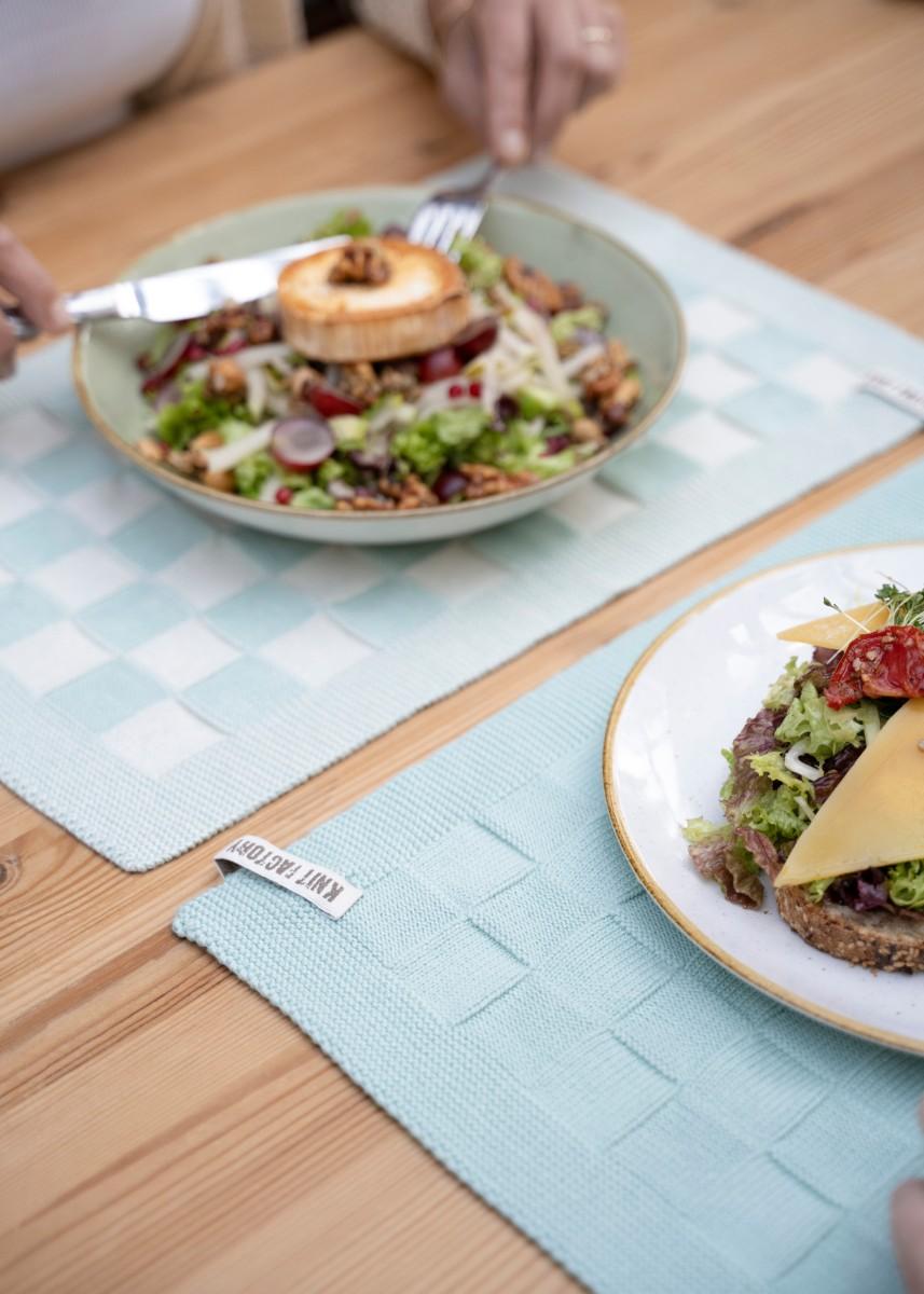 Knit Factory Placemat Block Ecru/Mint