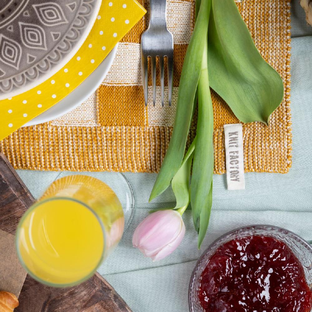 Knit Factory Placemat Block Ecru/Oker