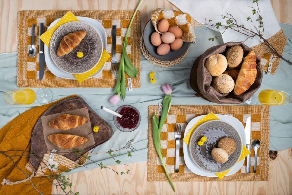 Knit Factory Placemat Block Ecru/Oker