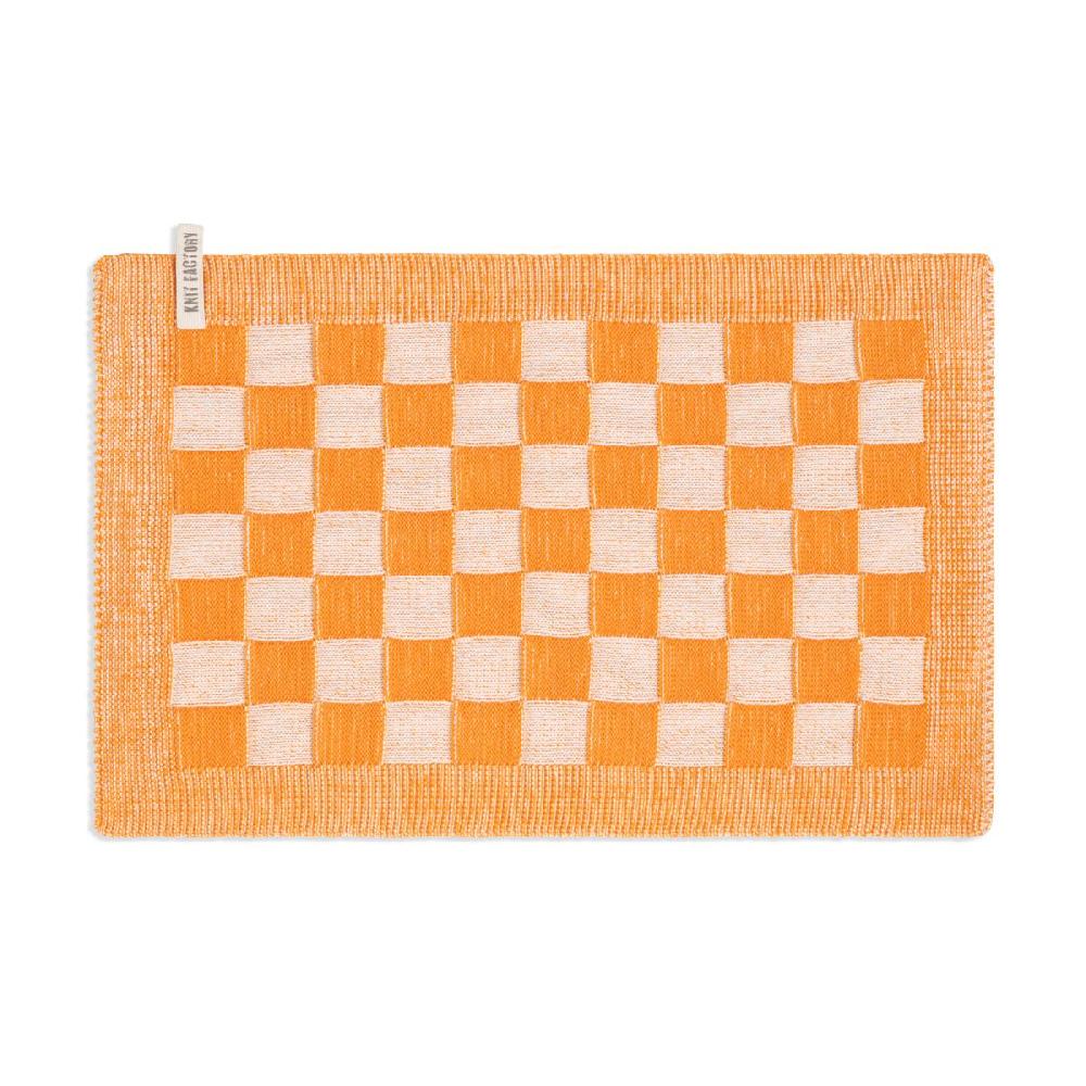 knit factory Placemat Block Ecru/Orange