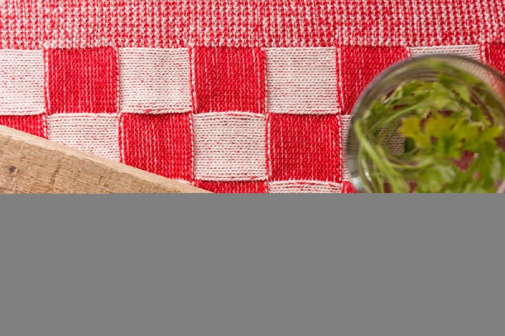 Knit Factory Placemat Block Ecru/Rood