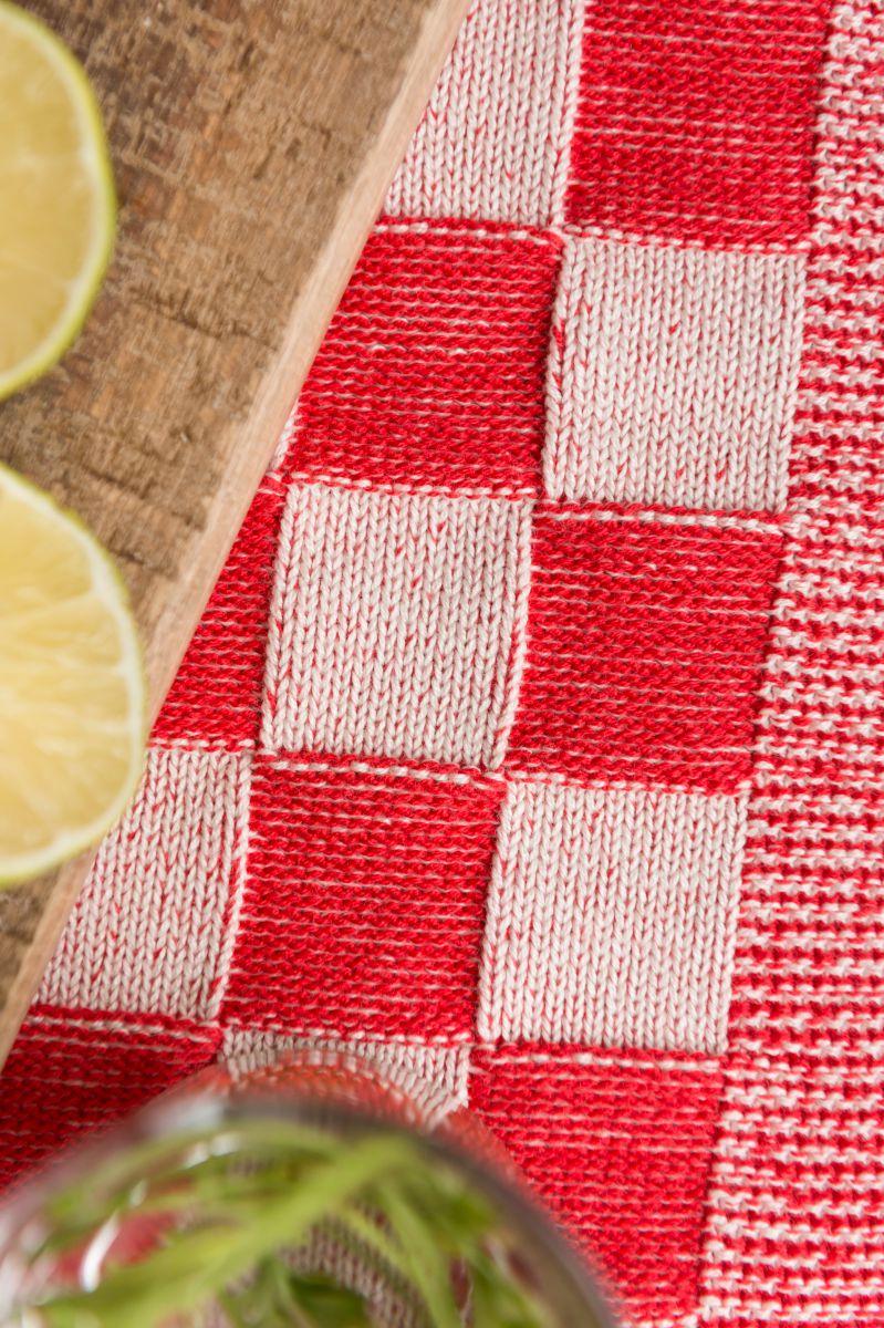 Knit Factory Placemat Block Ecru/Rood