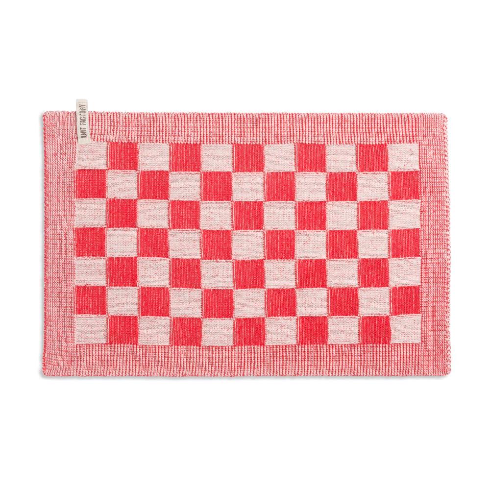 knit factory Placemat Block Ecru/Rood