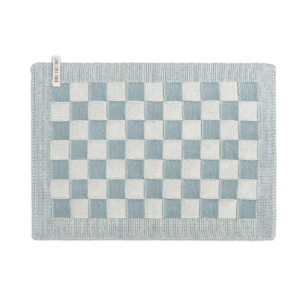 knit factory Placemat Block Ecru/Stone Green