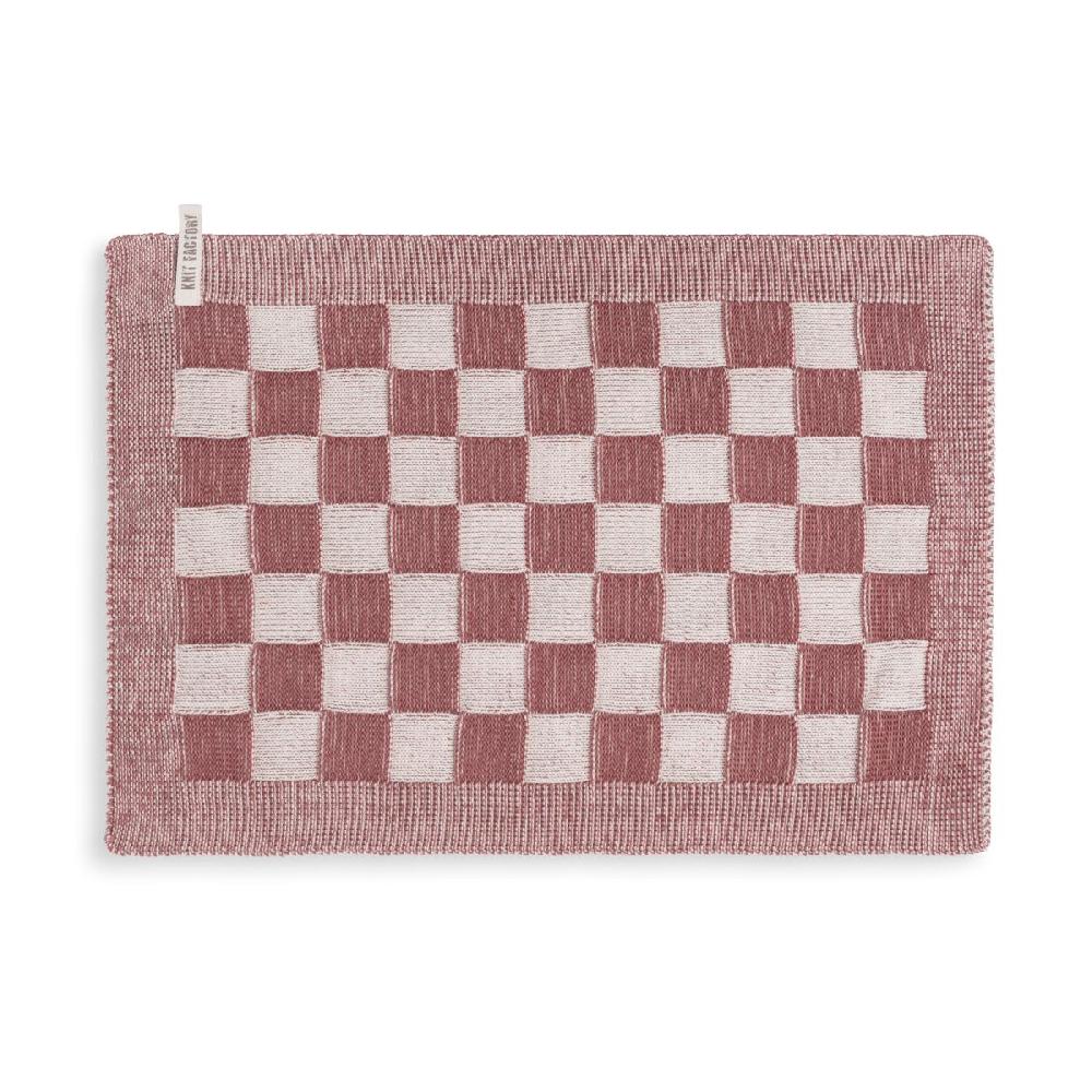 knit factory Placemat Block Ecru/Stone Red