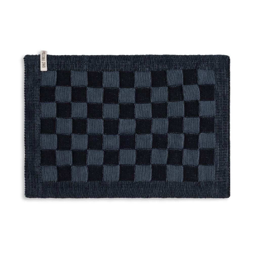 knit factory Placemat Block Zwart/Granit