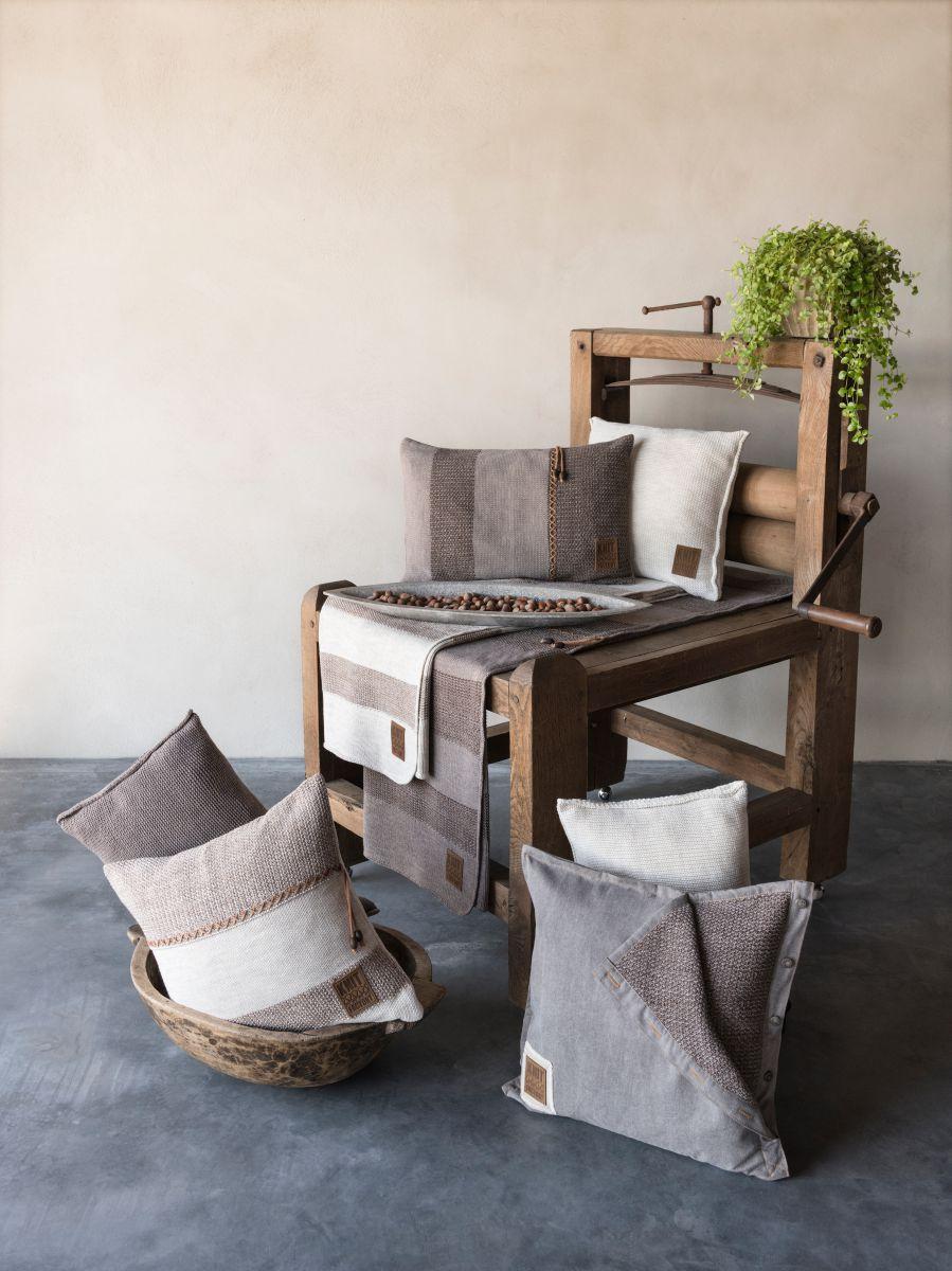 Knit Factory Roxx Kussen Beige/Marron - 50x50