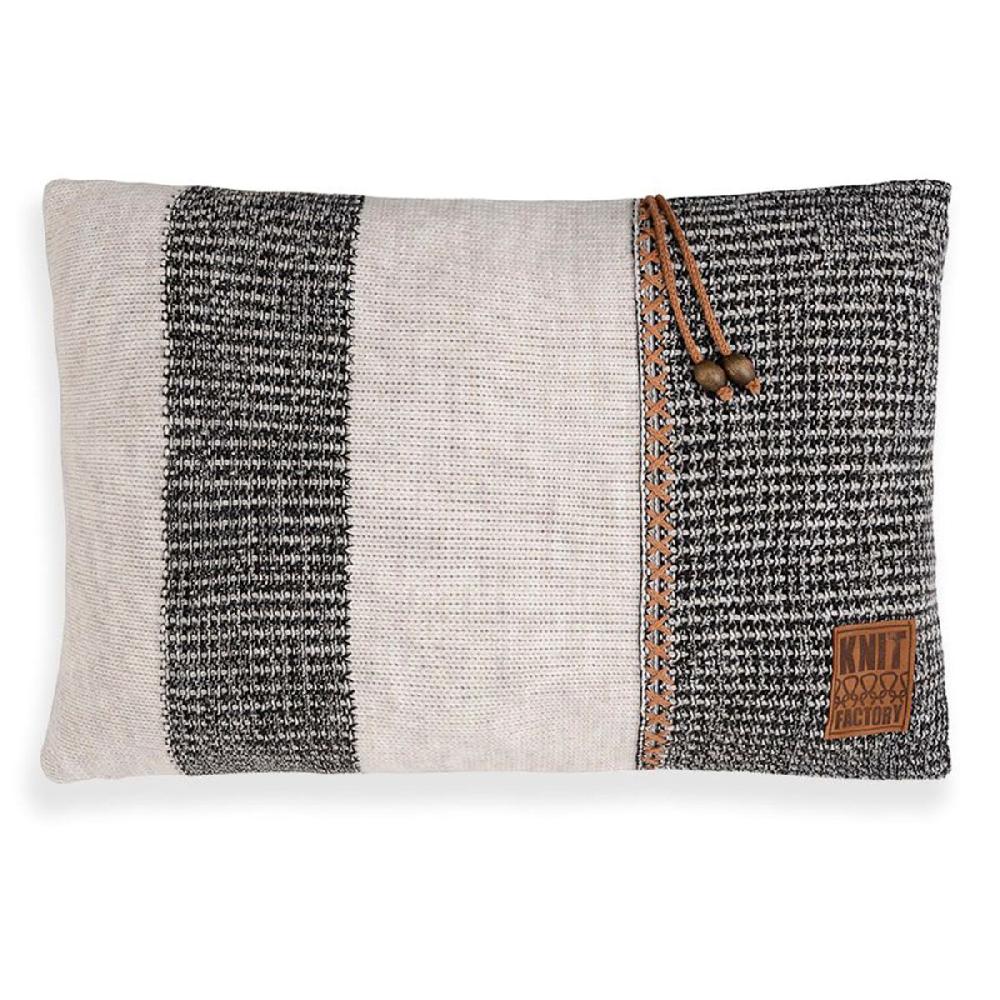 knit factory Roxx Kussen Beige/Zwart - 60x40