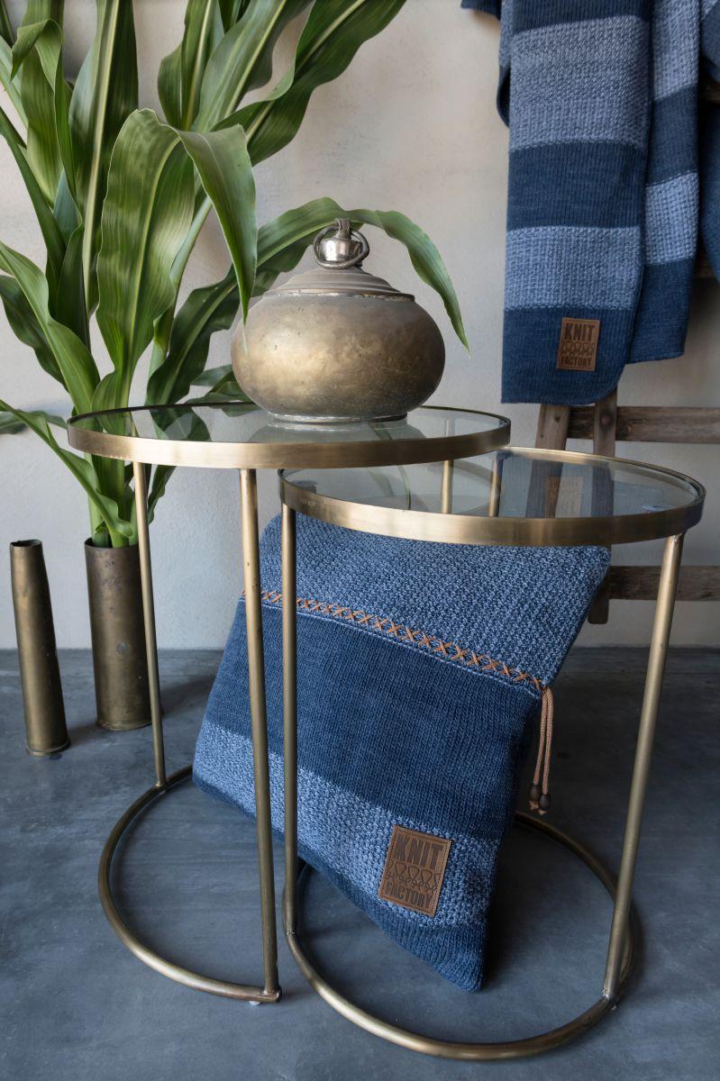 Knit Factory Roxx Kussen Zwart/Licht Grijs - 60x40