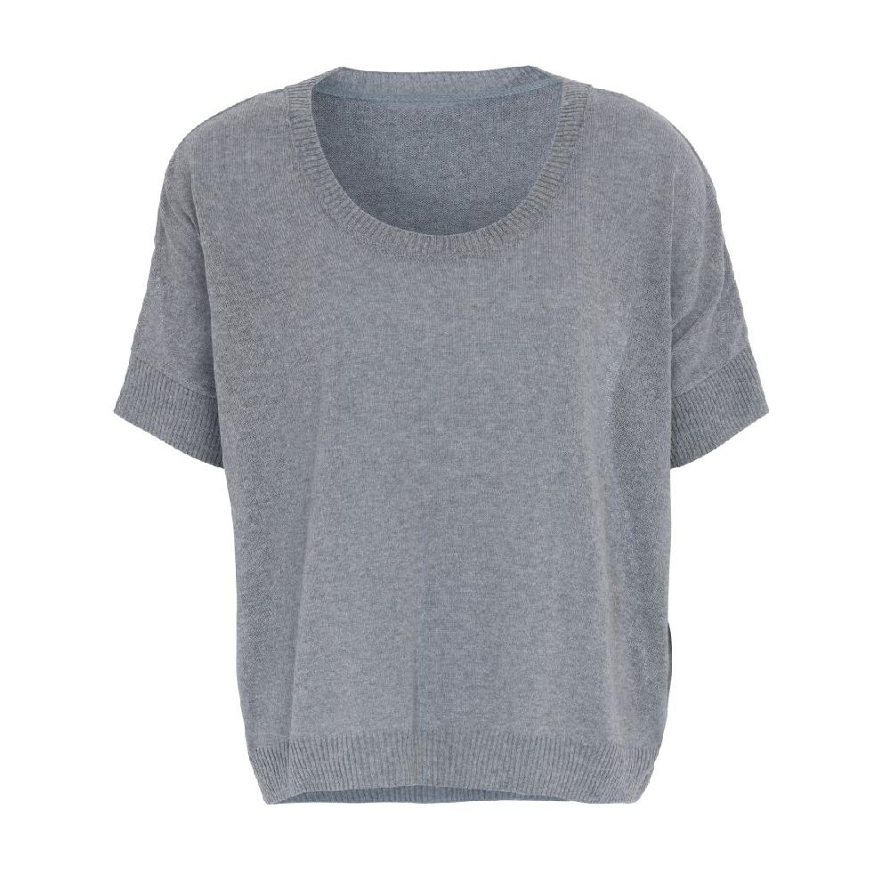knit factory Senna Gebreide Top Licht Grijs - 36/44