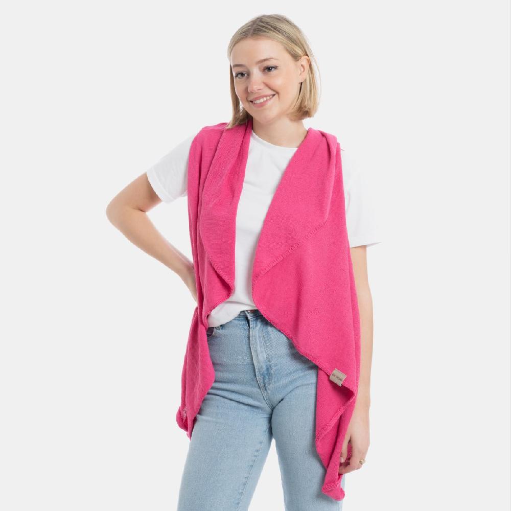 Knit Factory Senna Omslagvest Fuchsia