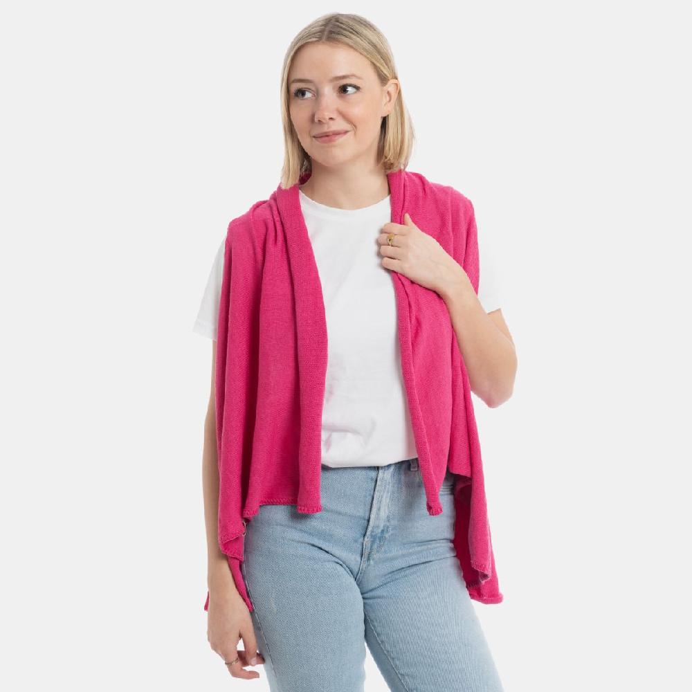 Knit Factory Senna Omslagvest Fuchsia