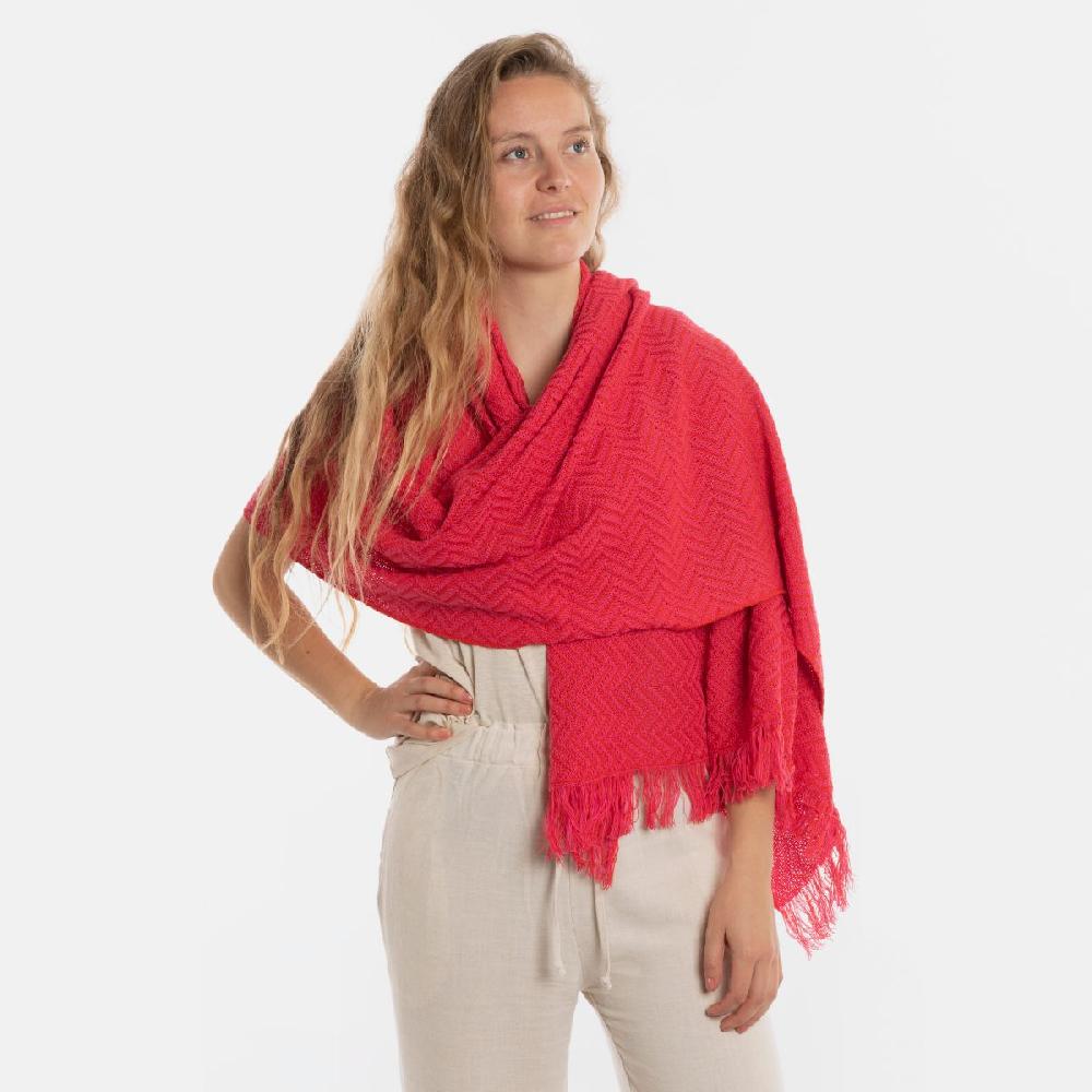 Knit Factory Soleil Sjaal Bright Red/Fuchsia