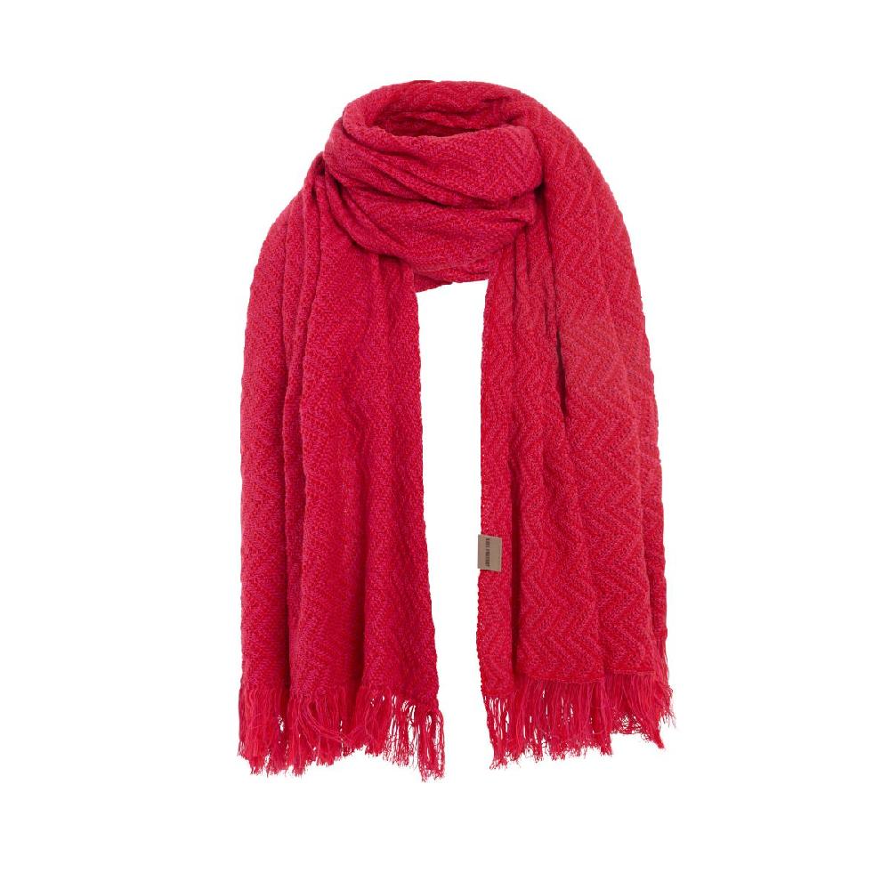 knit factory Soleil Sjaal Bright Red/Fuchsia
