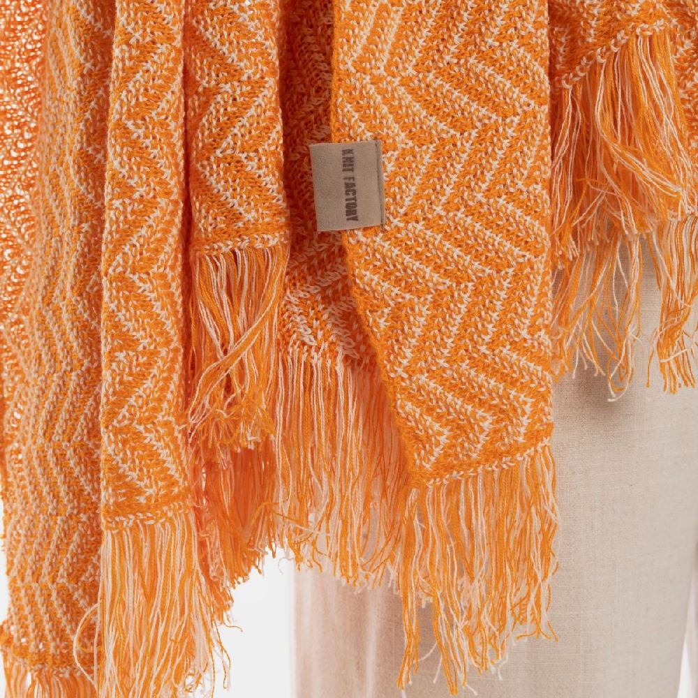 Knit Factory Soleil Sjaal Ecru/Orange