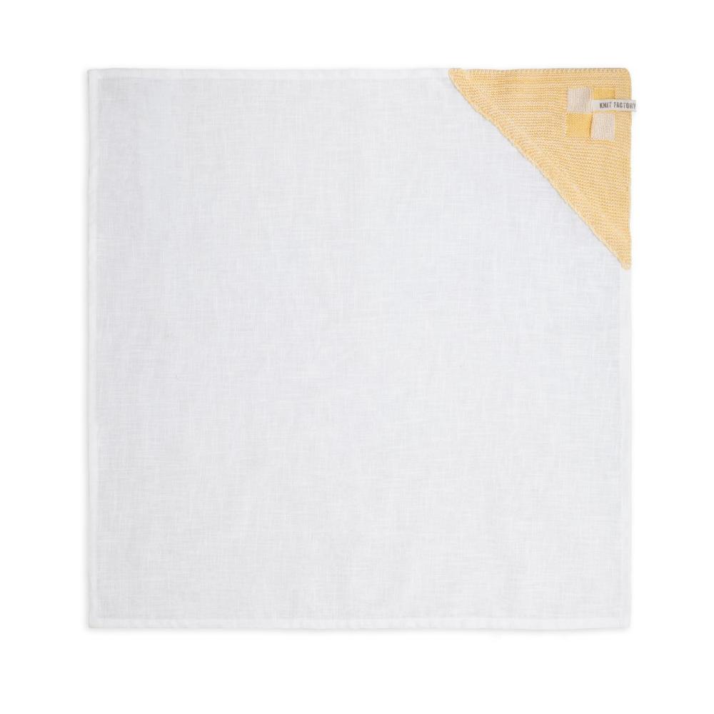 knit factory Theedoek Block Ecru/Gold