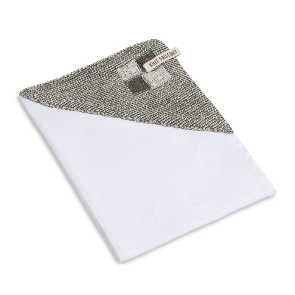 Knit Factory Theedoek Block Ecru/Khaki