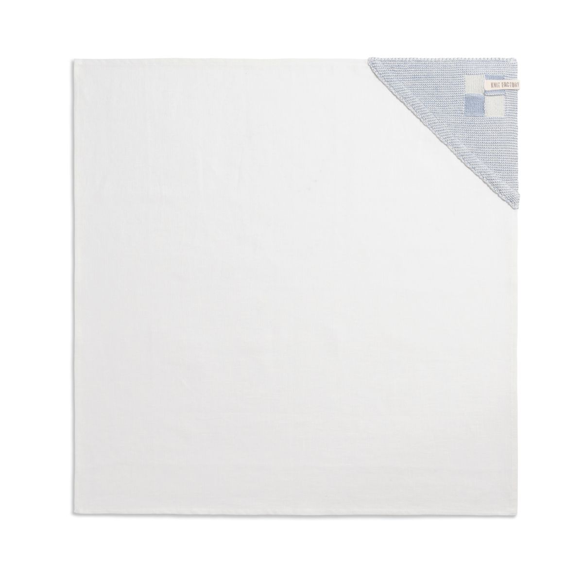 knit factory Theedoek Block Ecru/Licht Grijs