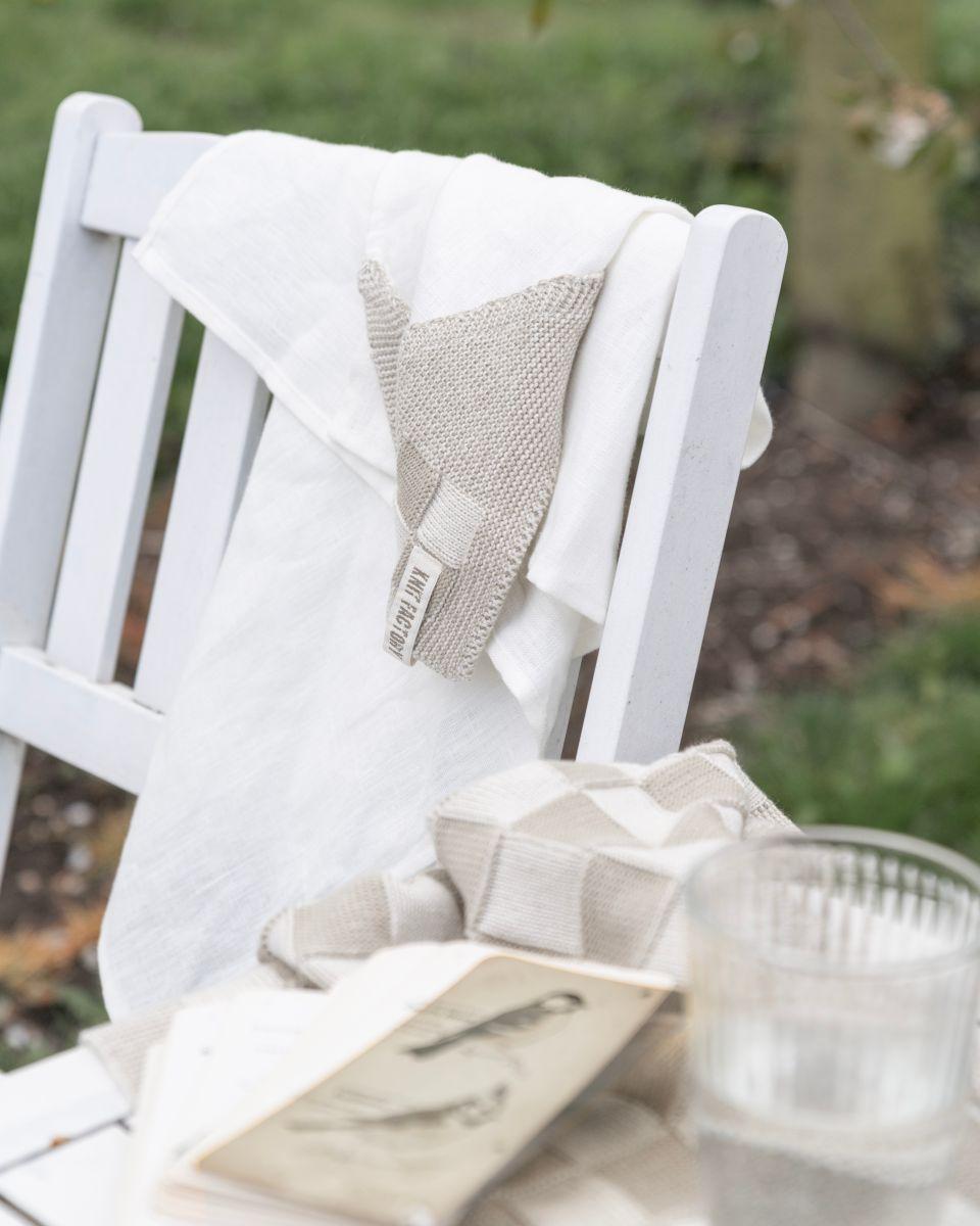 Knit Factory Theedoek Block Ecru/Linnen