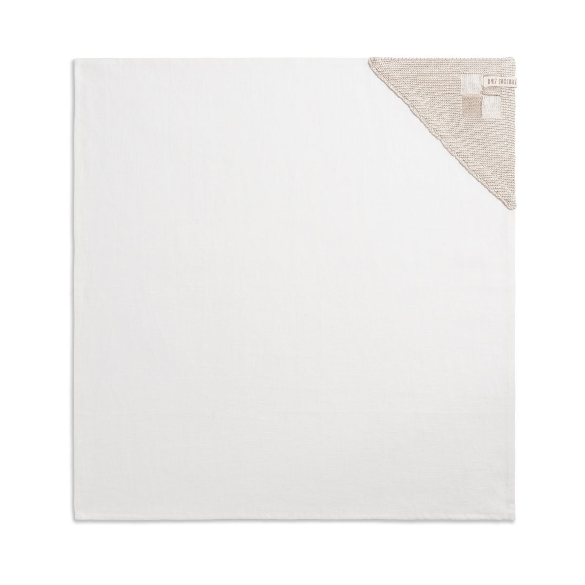 knit factory Theedoek Block Ecru/Linnen