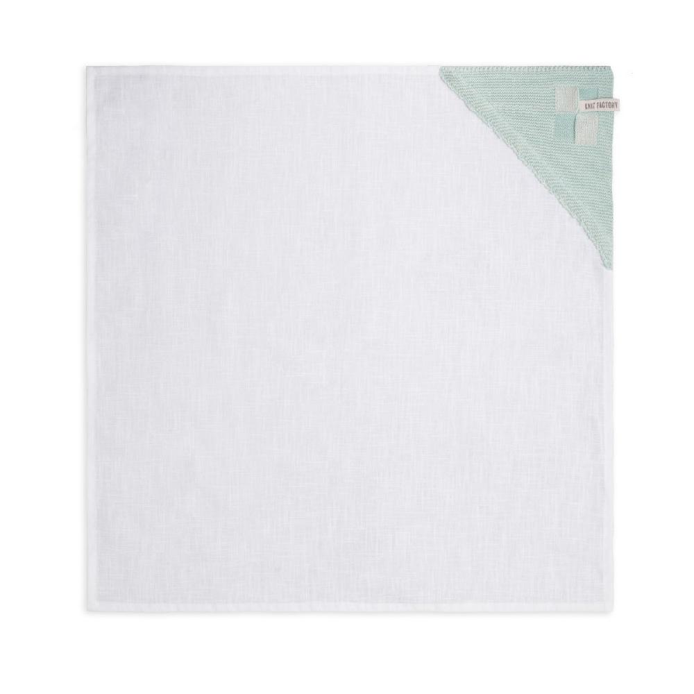 knit factory Theedoek Block Ecru/Mint