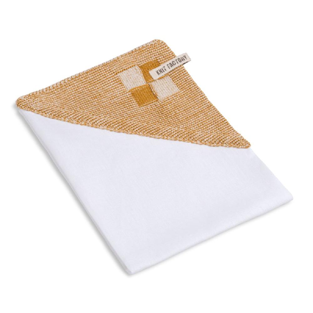 Knit Factory Theedoek Block Ecru/Oker