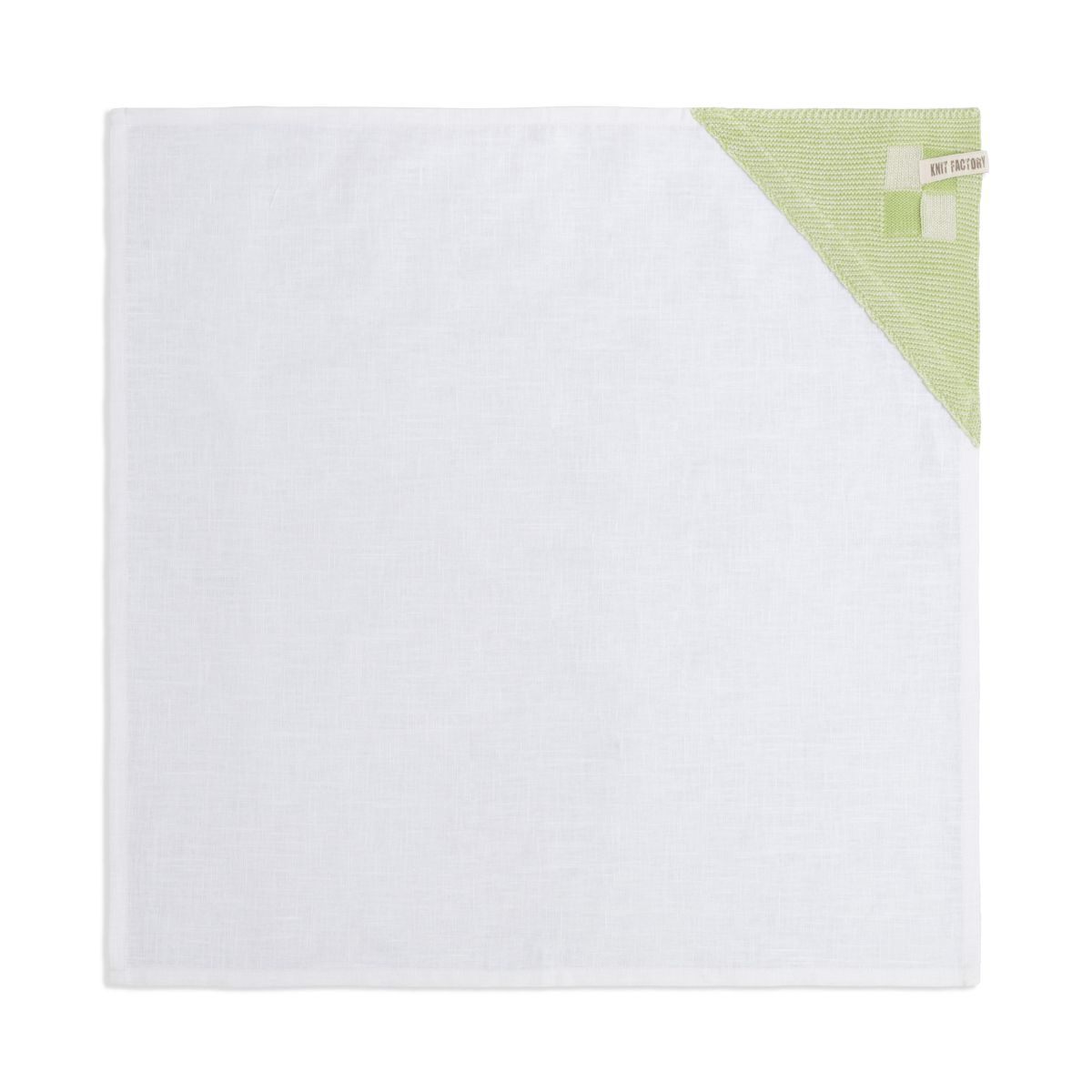 knit factory Theedoek Block Ecru/Spring Green