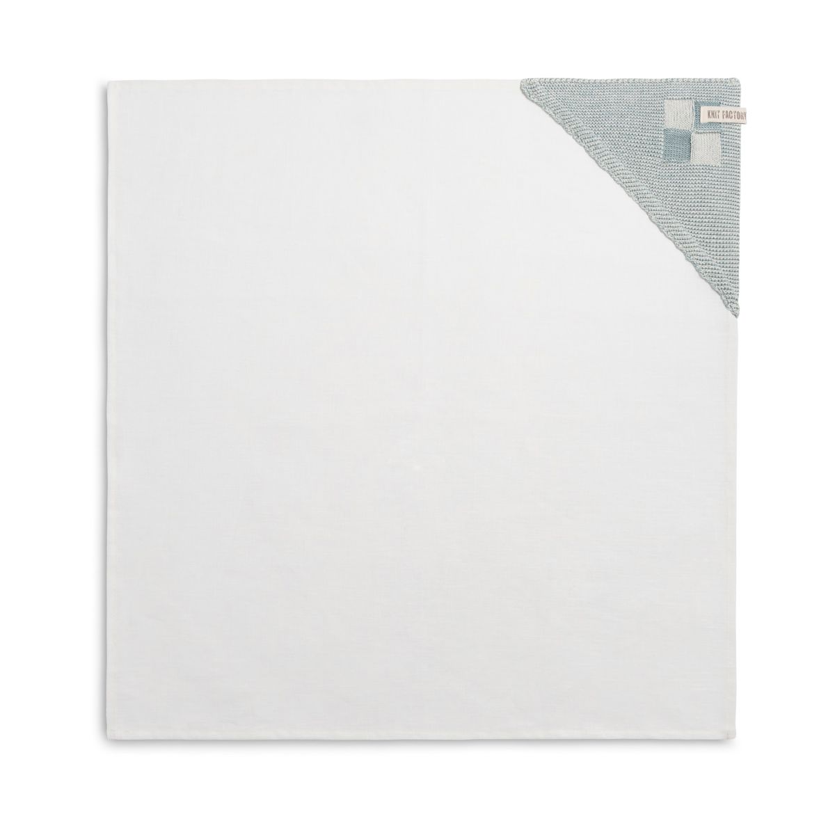 knit factory Theedoek Block Ecru/Stone Green