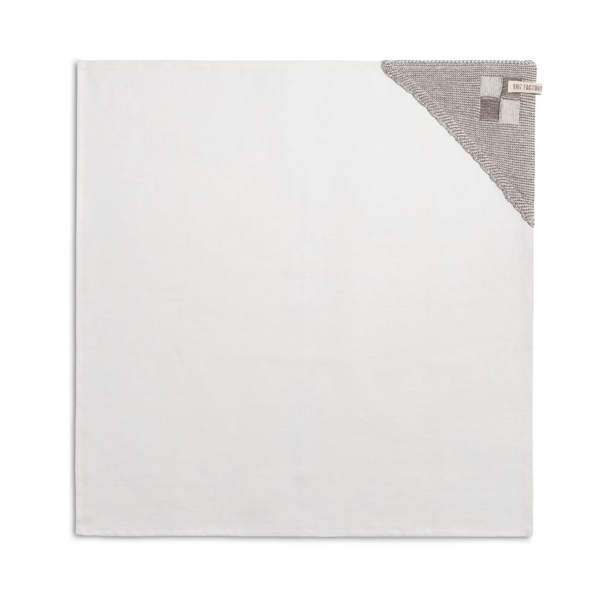 knit factory Theedoek Block Ecru/Taupe