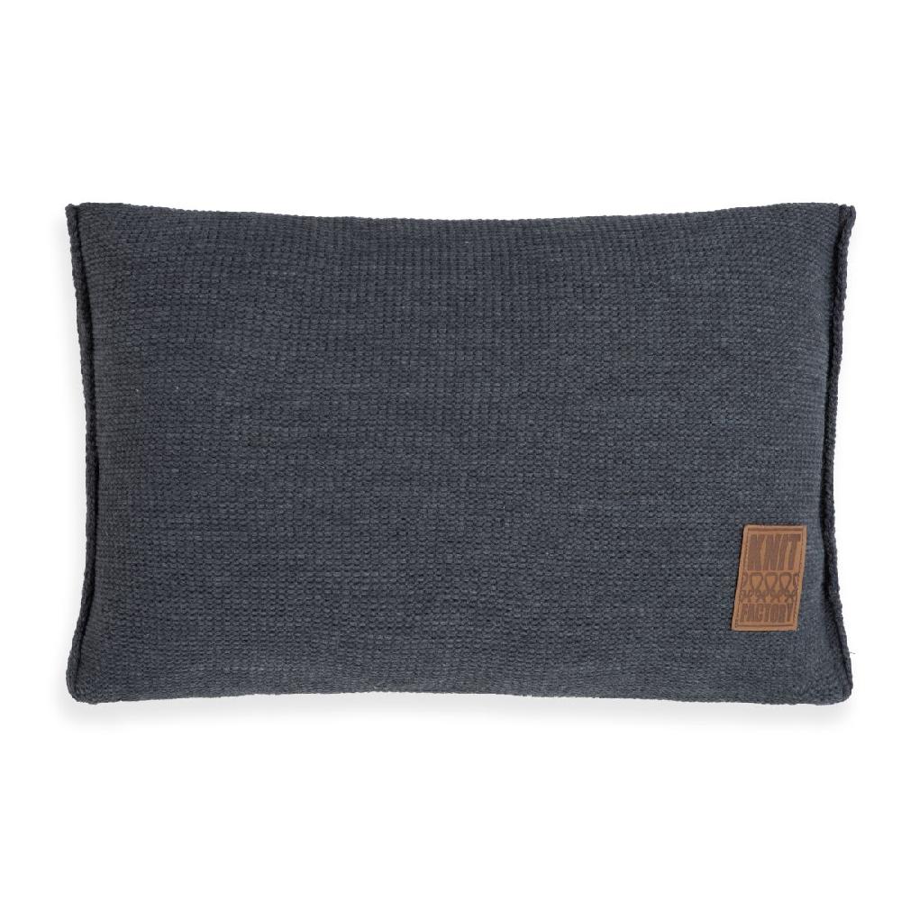 knit factory Uni Kussen Antraciet - 60x40