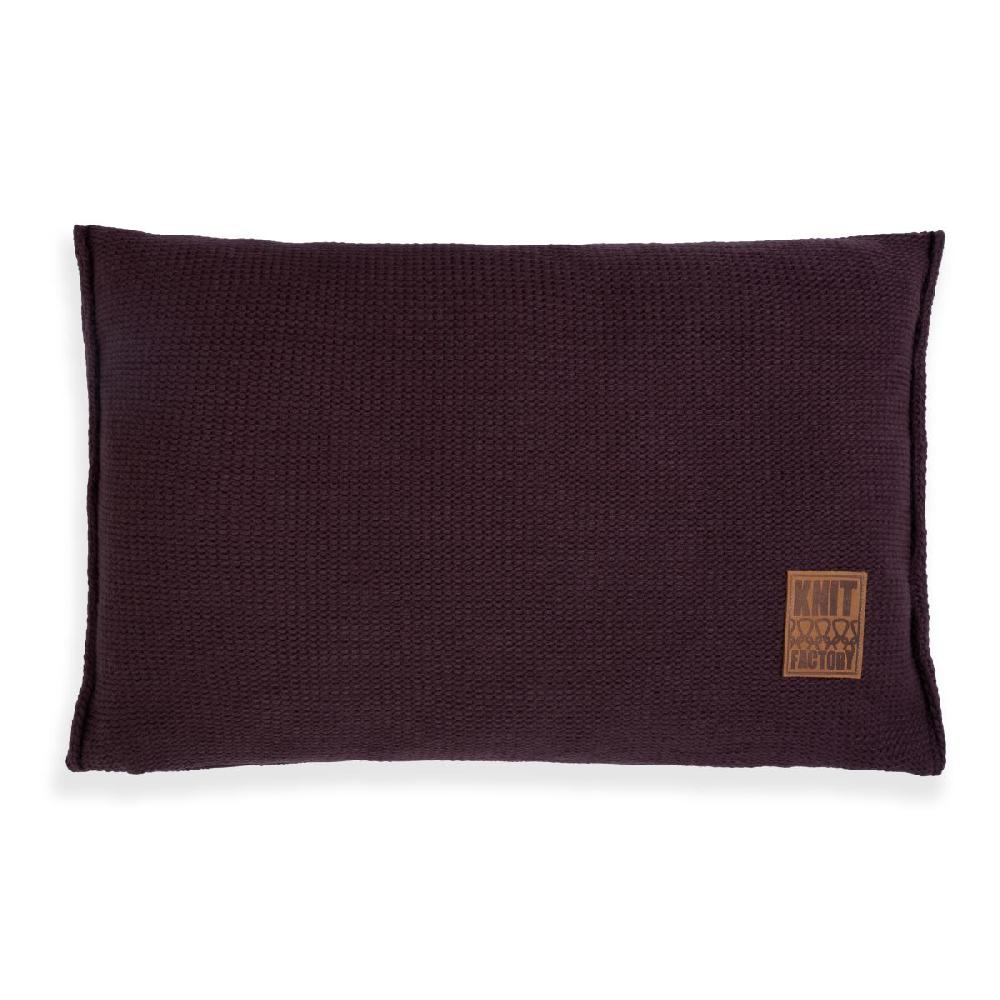 knit factory Uni Kussen Aubergine - 60x40