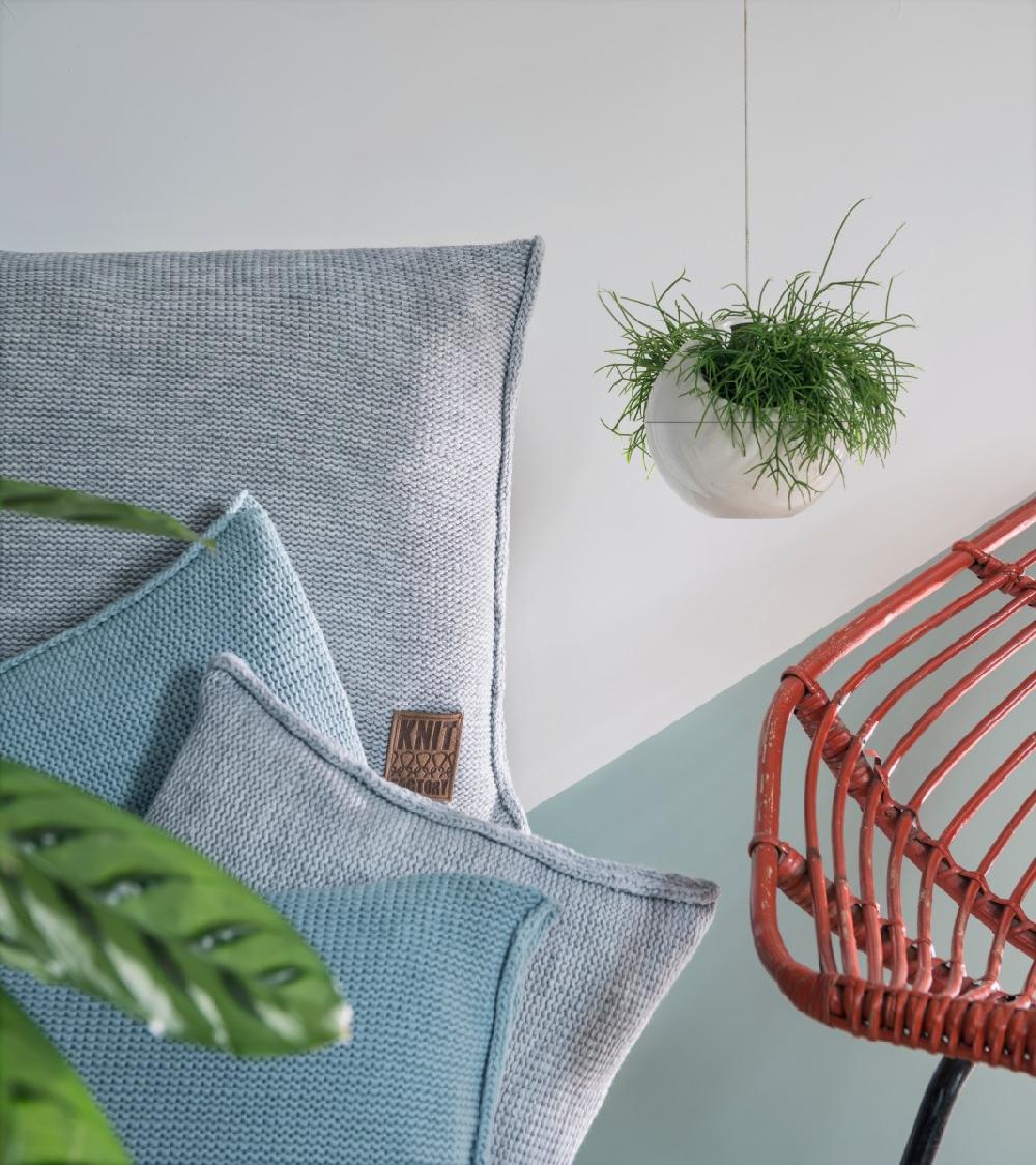 Knit Factory Uni Kussen Urban Green - 60x40