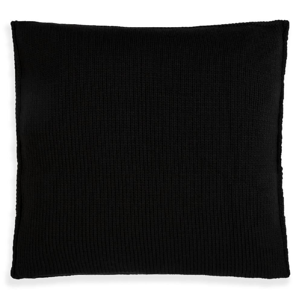 Knit Factory Uni Kussen Zwart - 50x50