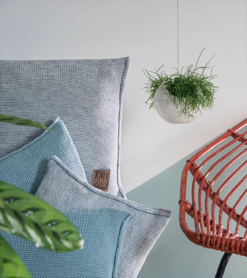 Knit Factory Uni Kussen Zwart - 50x50