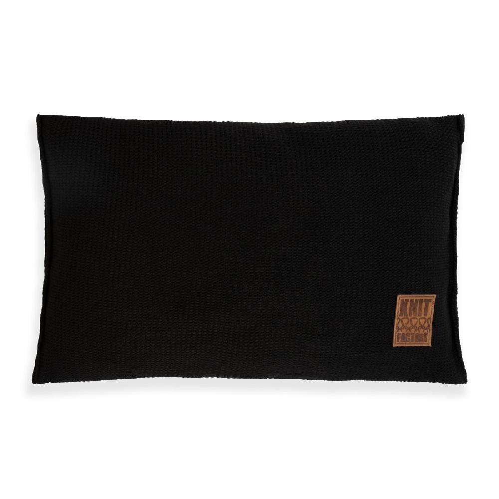 knit factory Uni Kussen Zwart - 60x40