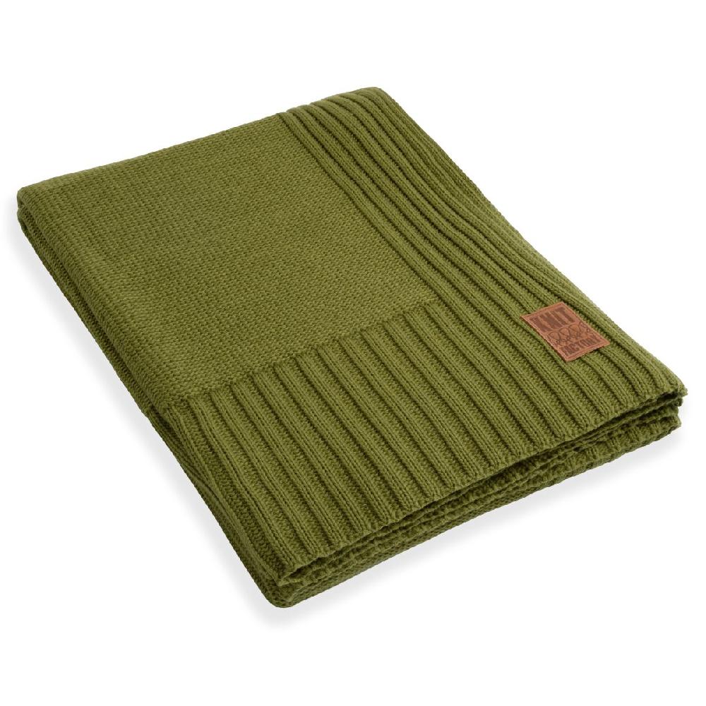 knit factory Uni Plaid Mosgroen