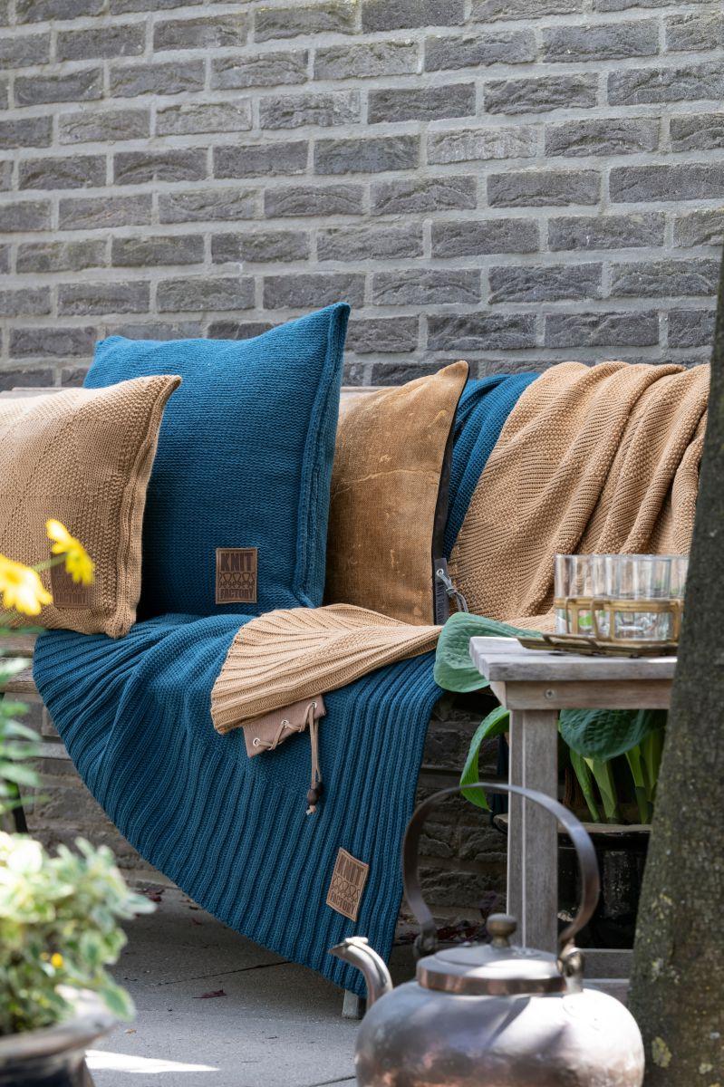 Knit Factory Uni Plaid Petrol