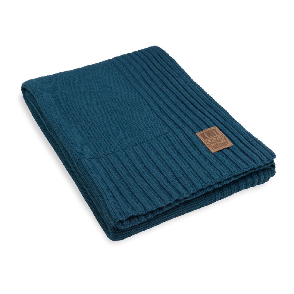 knit factory Uni Plaid Petrol