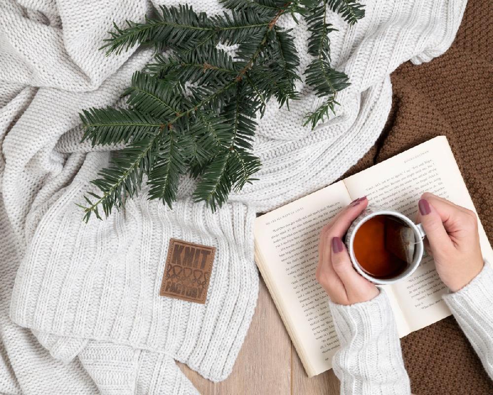 Knit Factory Uni Plaid XL Beige - 195x225