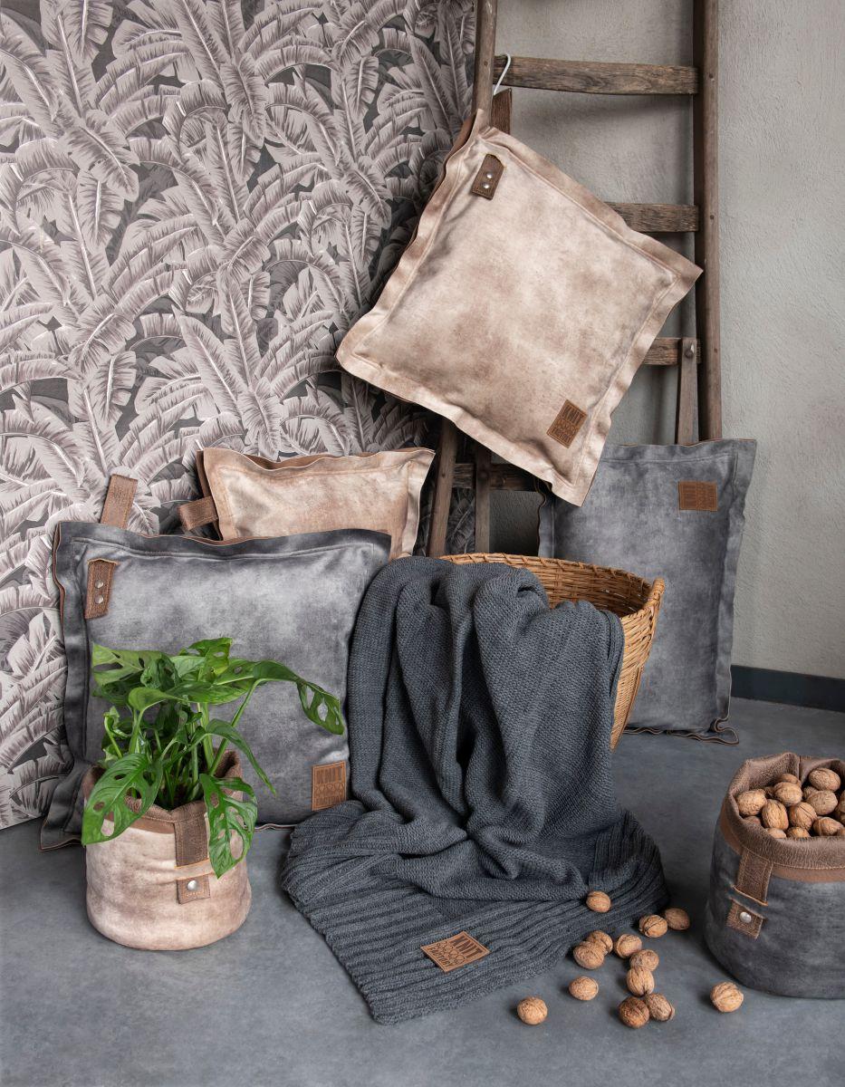 Knit Factory Uni Plaid XL Beige - 195x225