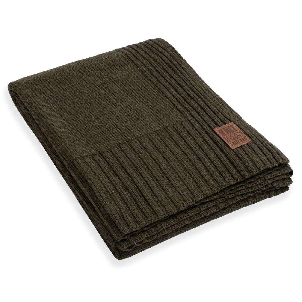 knit factory Uni Plaid XL Groen - 195x225