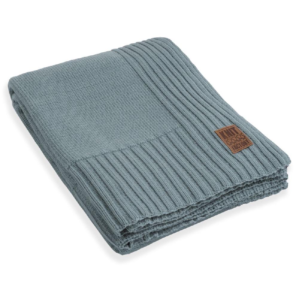 knit factory Uni Plaid XL Stone Green - 195x225