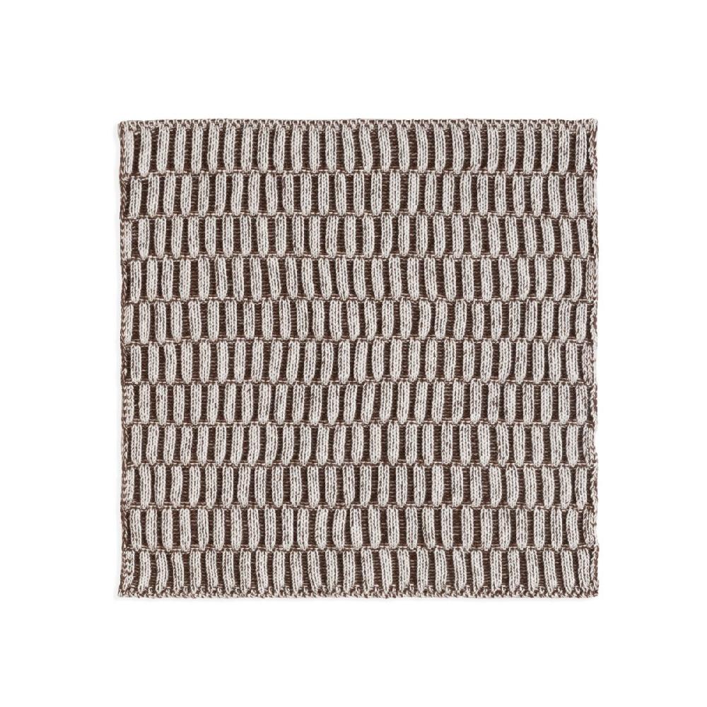 knit factory Vaatdoek Block Ecru/Chocolate