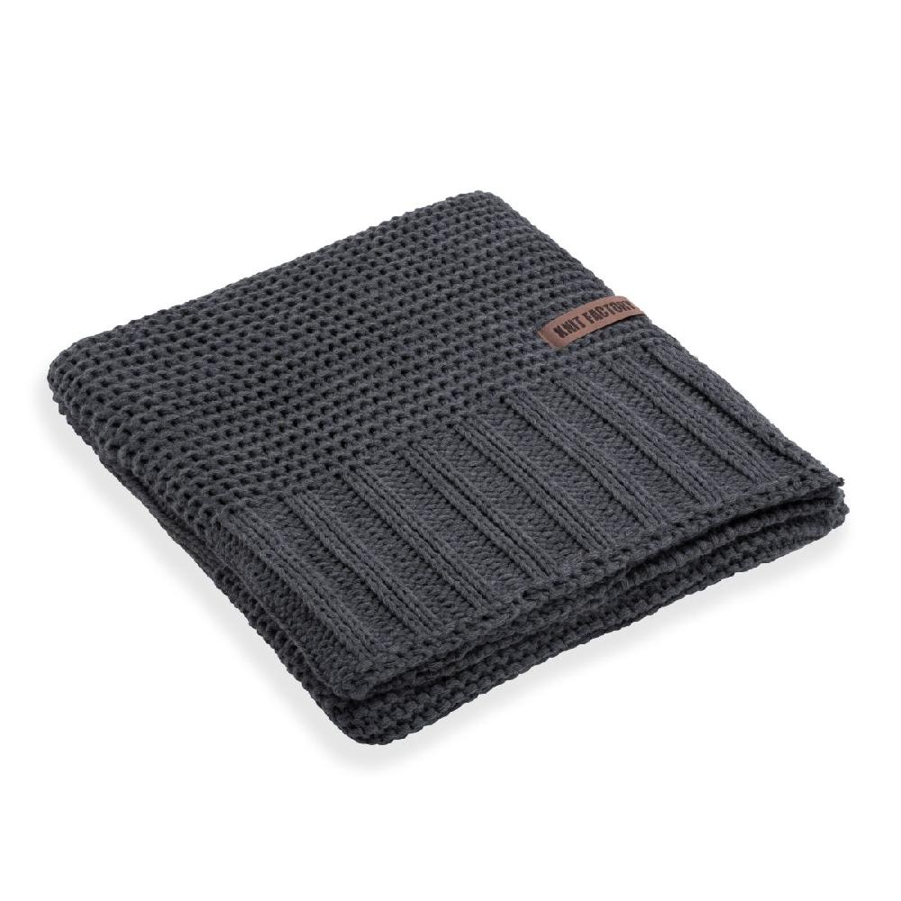 knit factory Vinz Plaid Antraciet